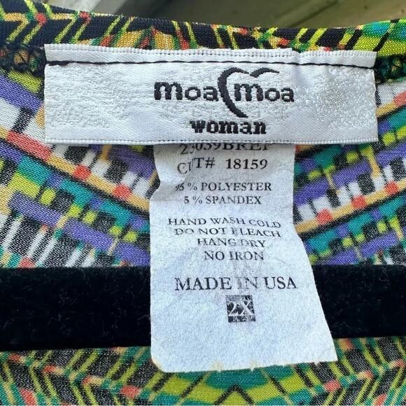 Moa Moa Maxi Dress with cap sleeves colorful - Picture 2 of 4